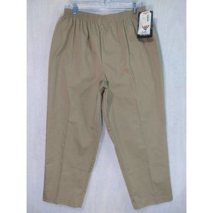 Vintage Dickies Pants Womens 40x26 Petite Beige Elastic Waist Made in USA New